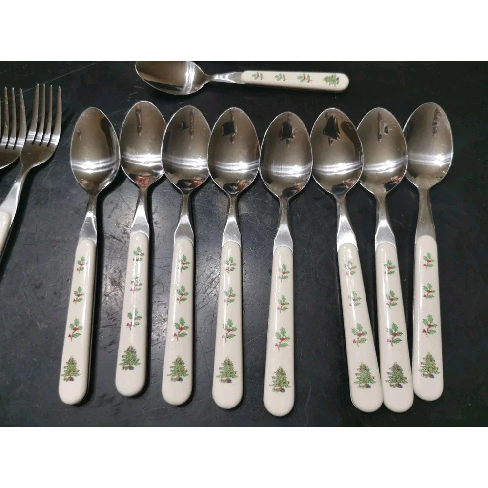 Lot Of 20 Tecnshan HOLIDAY HOSTESS Stainless Christmas Tree Silverware Flatware
